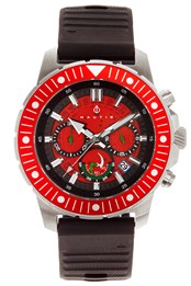Caspsian Chronograph Deep Diving Watch with Date Black/Red