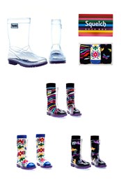 Junior Transparent Welly Boots and Socks Package