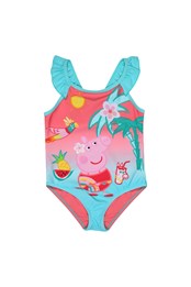 Baby Tropical Island One Piece Swimsuit Pale Turquoise