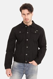Mens Kingsize Western Trucker Style Denim Jacket Black