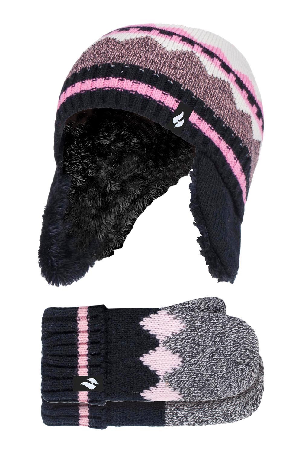 Kids Thermal Trapper Hat and Mittens Set -