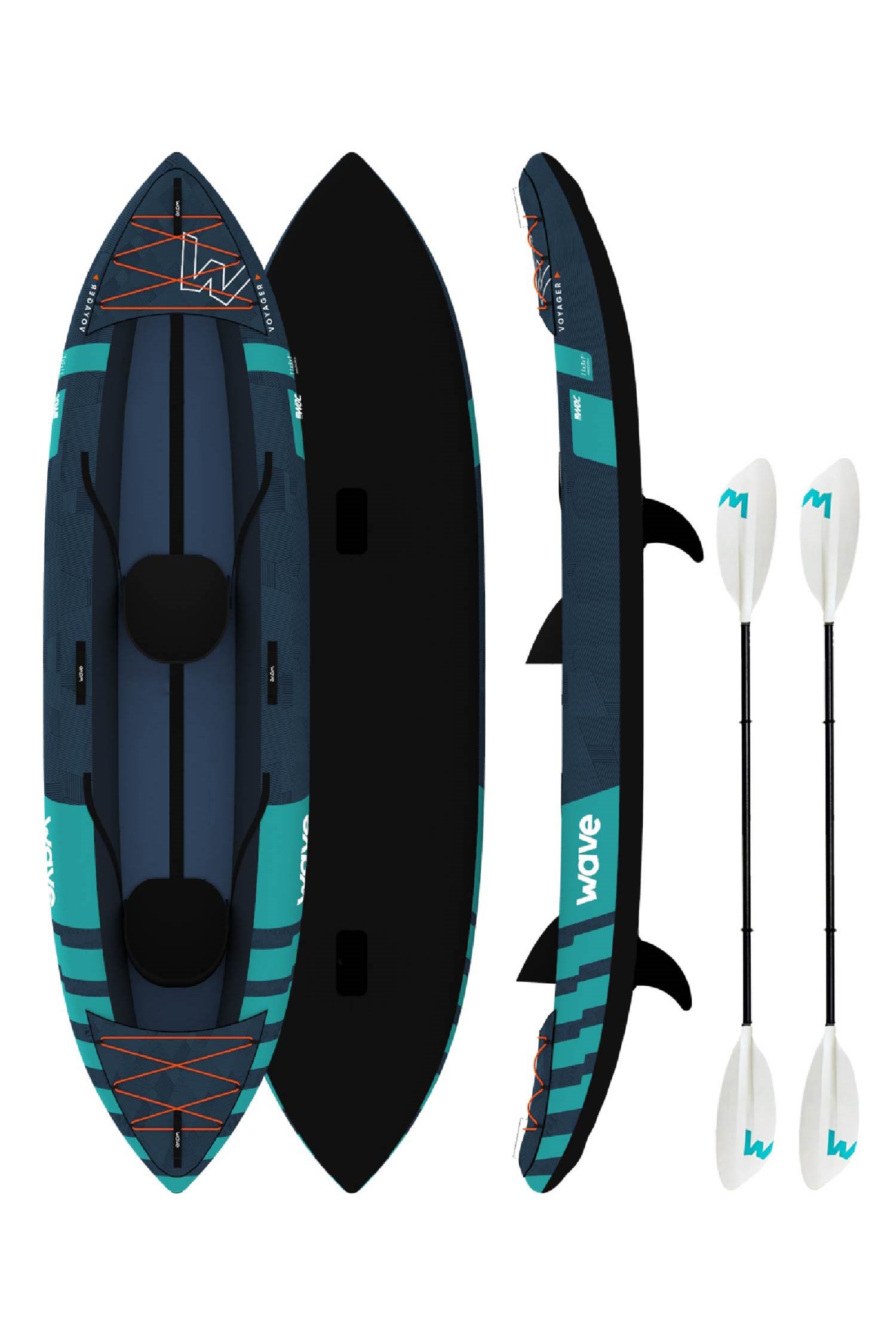 Voyager 1/2 Person Kayak 2 Seater Package -