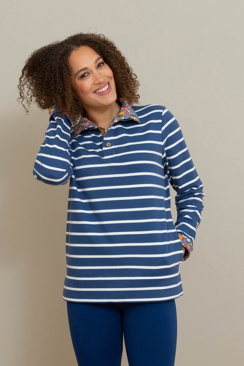 Weymouth Womens Organic Button Neck Sweatshirt -