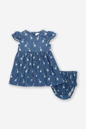 Giraffy Baby Organic Cotton Dress And Pants Set Navy blue