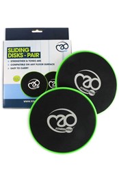 Pack of 2 Sliding Discs for Ab Workouts Black/Green