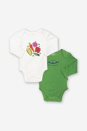 Veggie Pack of 2 Baby Bodysuits Cream
