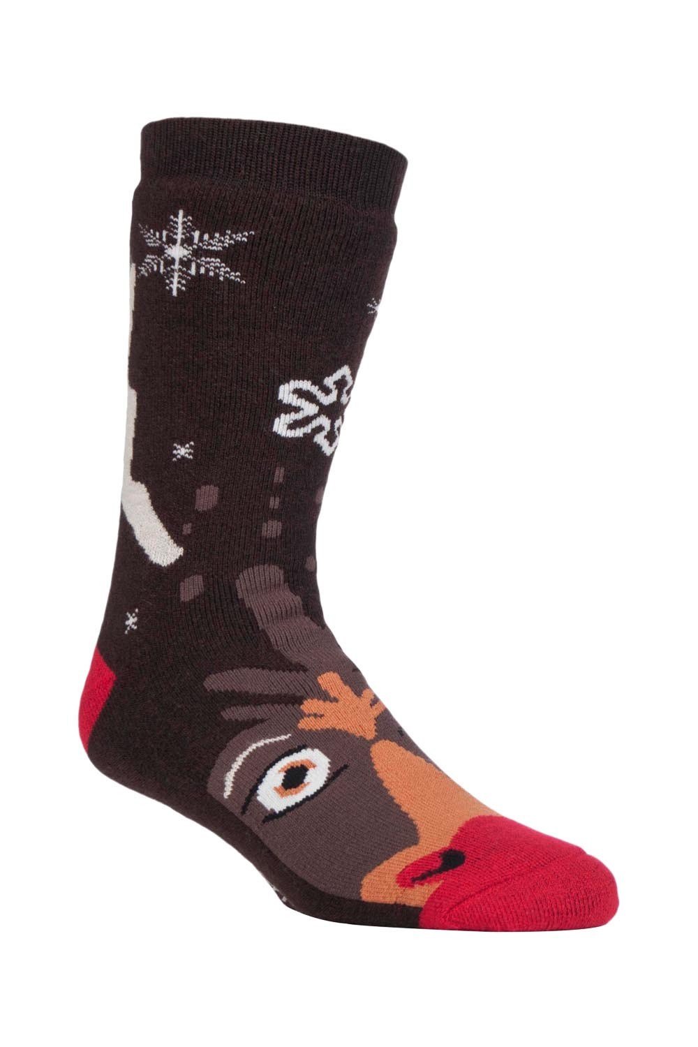 Mens Christmas Non Slip Thermal Slipper Socks -
