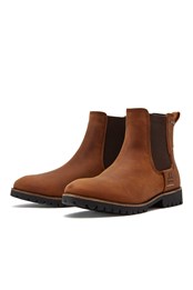 Olympia Premium Leather Waterproof Chelsea Boots Walnut