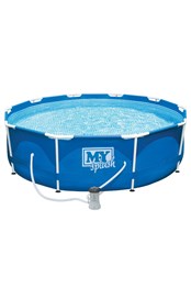 10ft Metal Frame Above Ground Swimming Pool & Pump Blue