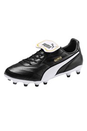 King Top Leather Mens Football Boots Black/White