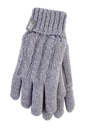 Womens Fleece Lined Thermal Gloves Light Grey