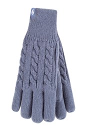 Womens Fleece Lined Thermal Gloves Dusky Blue