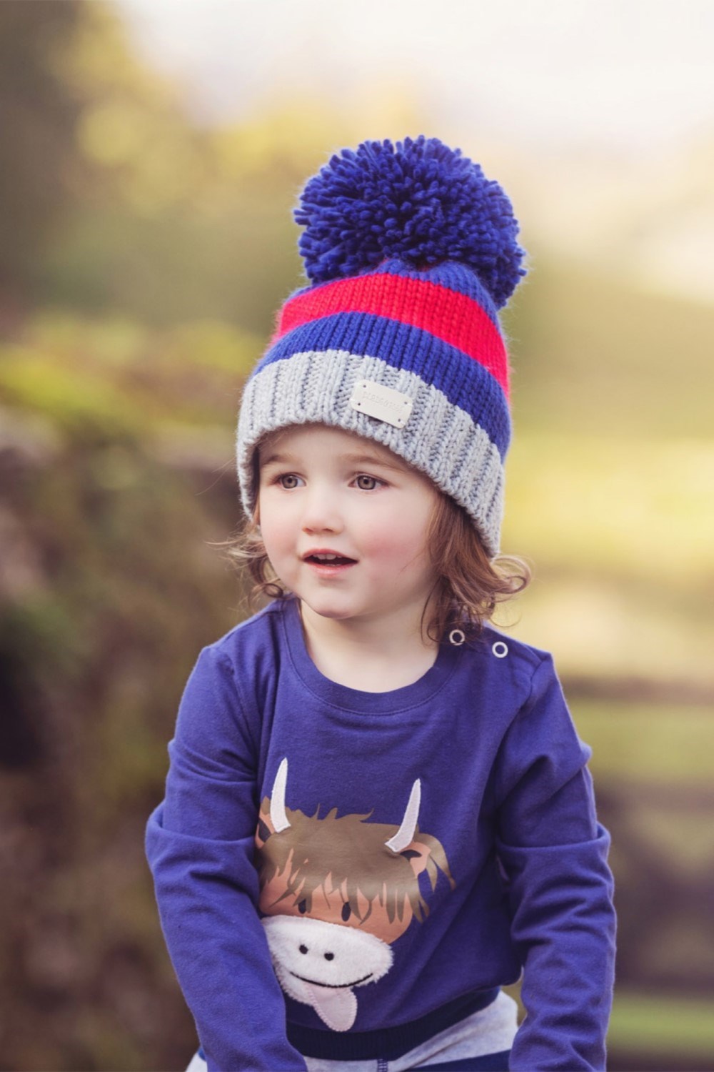 Toddler Striped Bobble Hat -