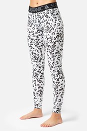 CarbonDri® Womens Cozy Long John Base Layer Snow Leopard