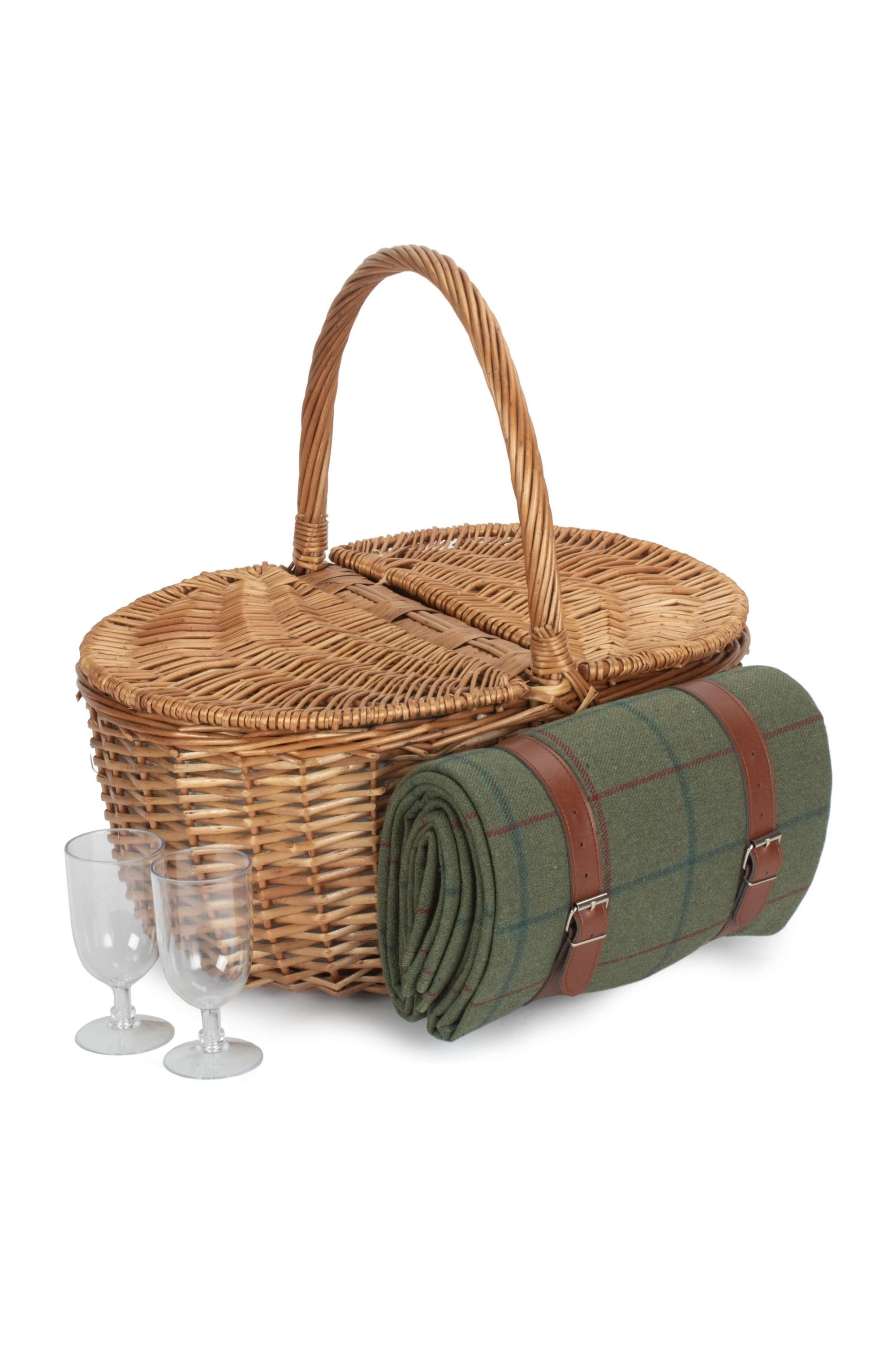 Oval Double Steamed 2 Person Fitted Picnic Basket -