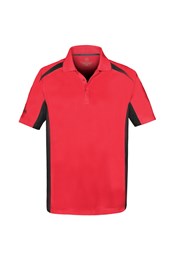 Two-Tone Mens Performance Polo Shirt Red/Black