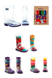 Mini Transparent Welly Boots and Socks Package Transparent