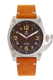 Pascal Leather Band Diver Watch Camel/Brown