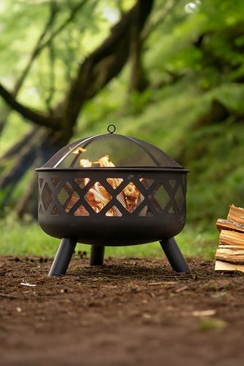 Neo Black Outdoor Heater Fire Pit Bowl Black
