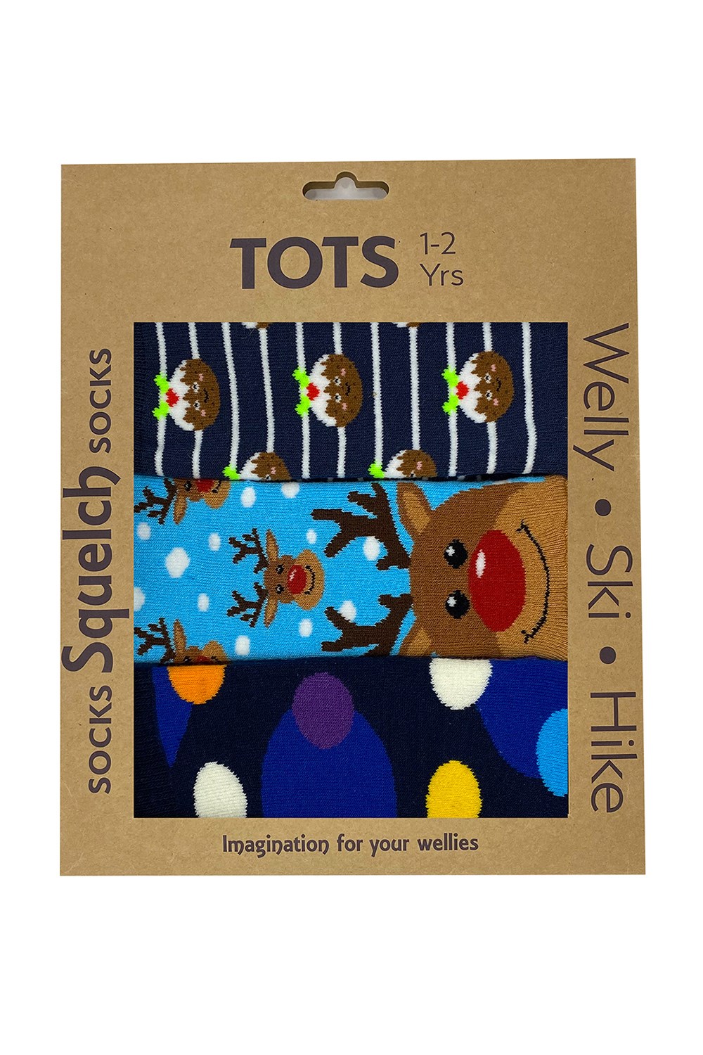 Set of 3 Tots Welly Socks in a Gift Box -