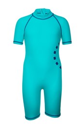 Shortie Kids All in One Swimsuit Turquoise/blue