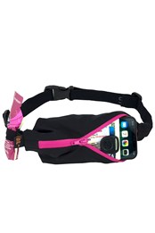 Water Resistant Running Belt with Gel Loops Black/Pink