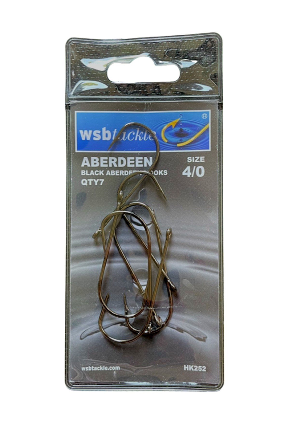 Black Aberdeen Size 4/0 Fishing Hooks 7-Pack