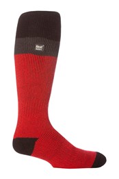 Mens Knee High Thermal Ski Socks Red/Black