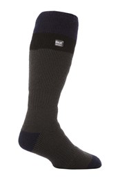 Mens Knee High Thermal Ski Socks Grey/Black