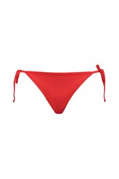 Womens Side Tie Bikini Bottoms Red