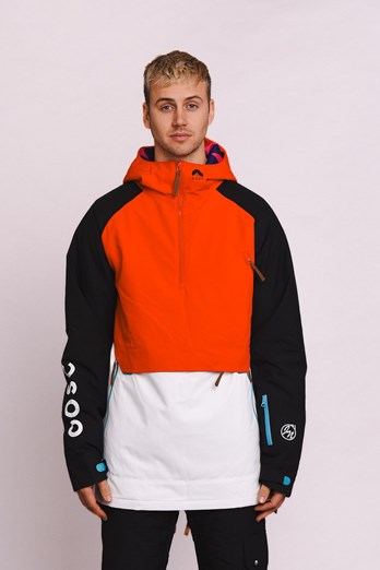 Snow Park Mens Overhead Jacket White/Red