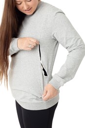 Womens Maternity and Breastfeeding Jumper Grey