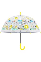 Kids Jungle Animal Dome Umbrella Clear/Yellow