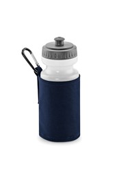 Water Bottle with Fabric Sleeve Holder French Navy