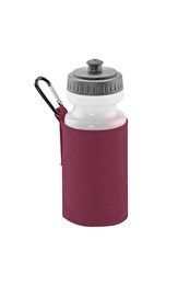Water Bottle with Fabric Sleeve Holder Burgundy