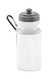 Water Bottle with Fabric Sleeve Holder White