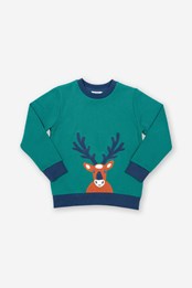 Kids Reindeer Sweatshirt Green