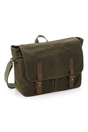 Heritage Waxed Canvas Messenger Bag Olive Green