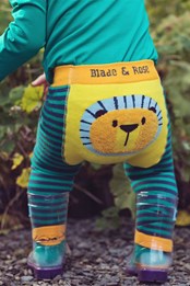 Frankie The Lion Baby/Toddler Leggings Teal/Navy/Mustard