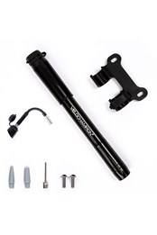 Twin Valve Bike Pump with Compact Hose Black