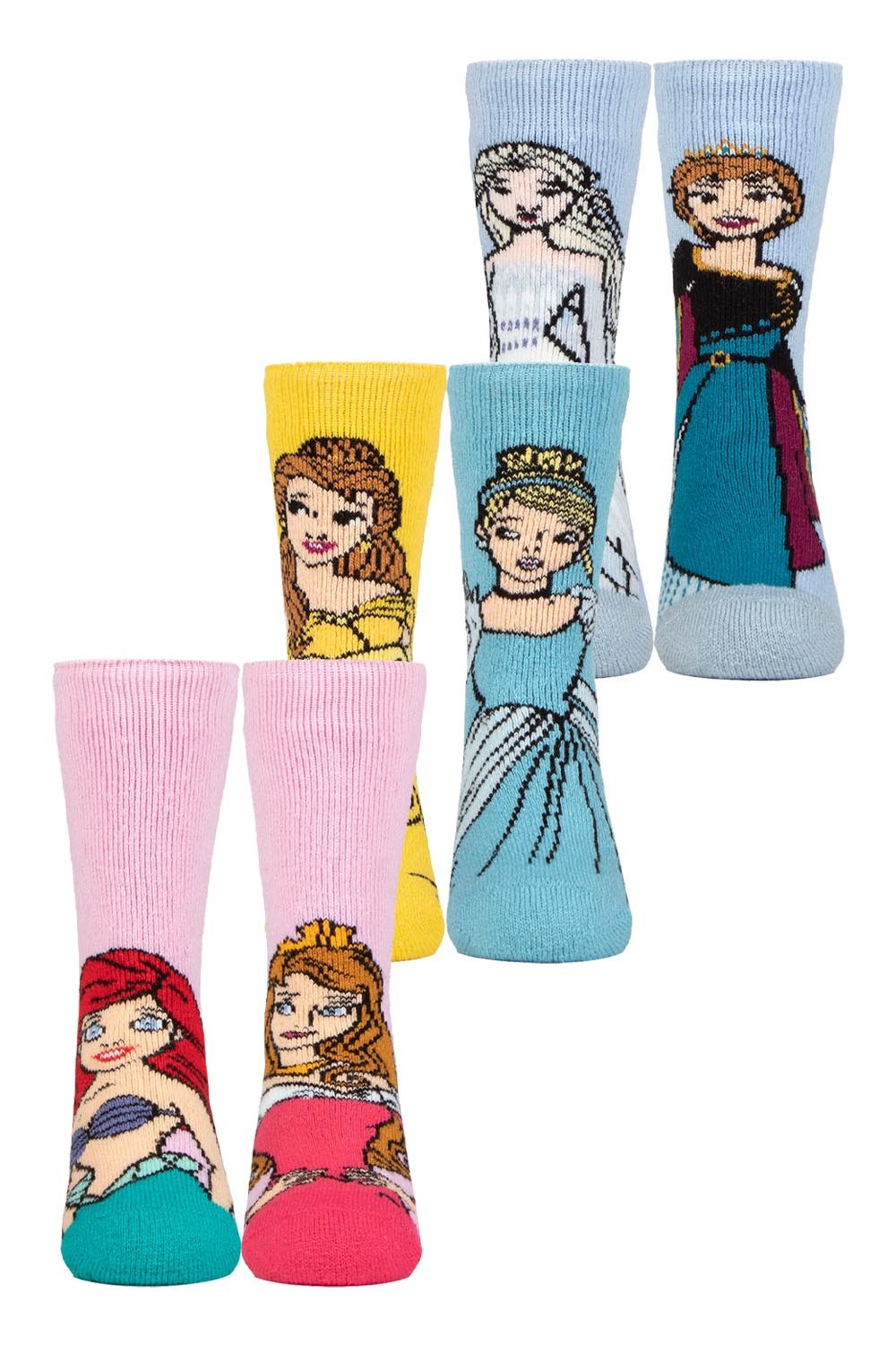 Kids Lite Thermal Disney Princess Socks 3-Pack -
