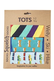 Set of 3 Tots Welly Socks in a Gift Box Mulitcoloured