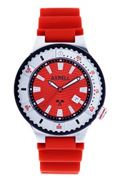 Summit Silicone Strap Deep Diving Watch with Date Red