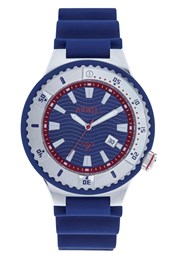 Summit Silicone Strap Deep Diving Watch with Date Navy