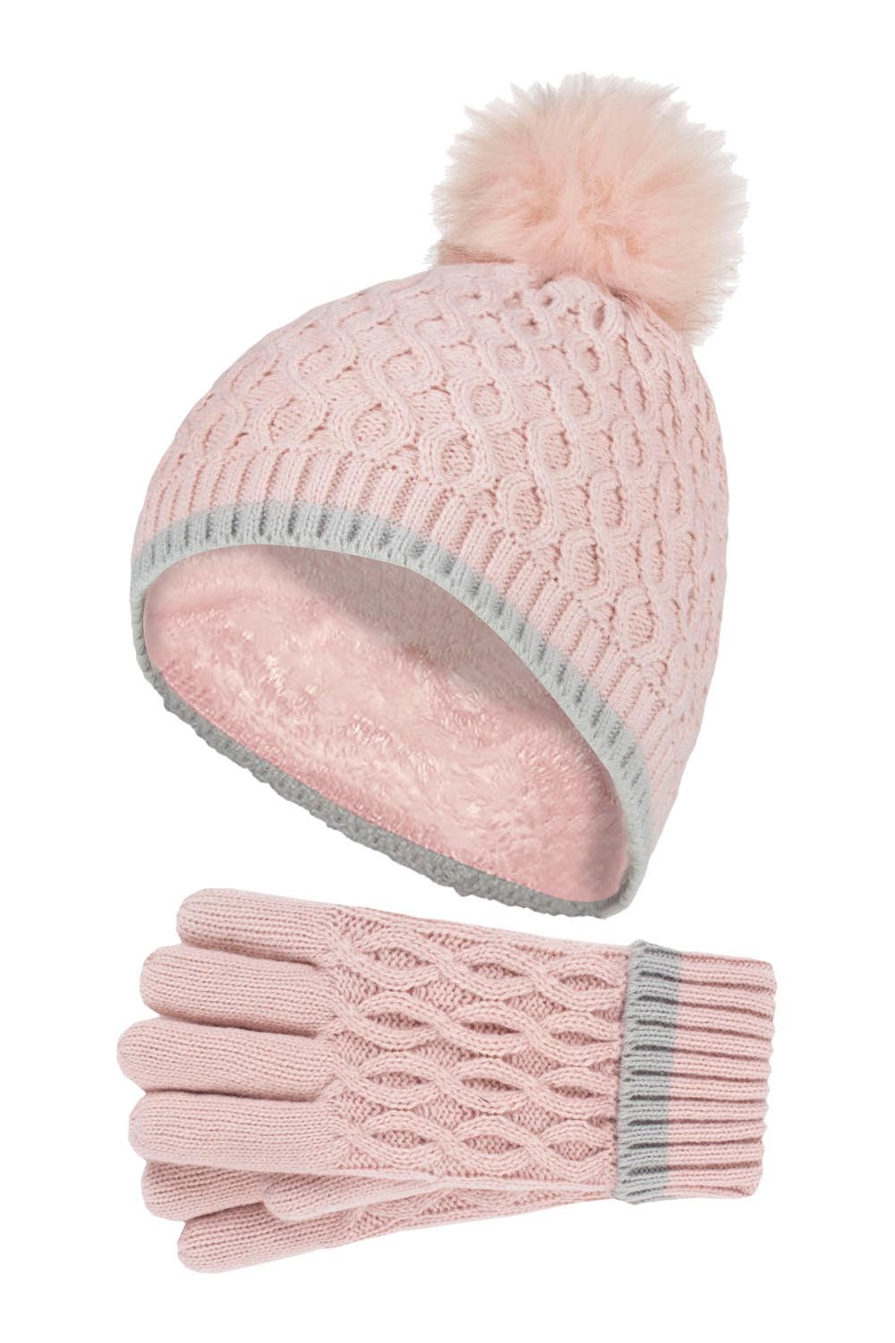 Kids Thermal Pom Hat and Gloves -