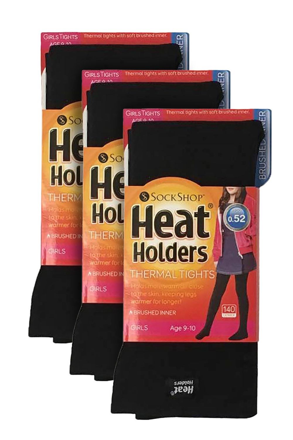 Heat Holders - 3 Pairs Girls School Tights | Soft & Breathable Opaque Tights