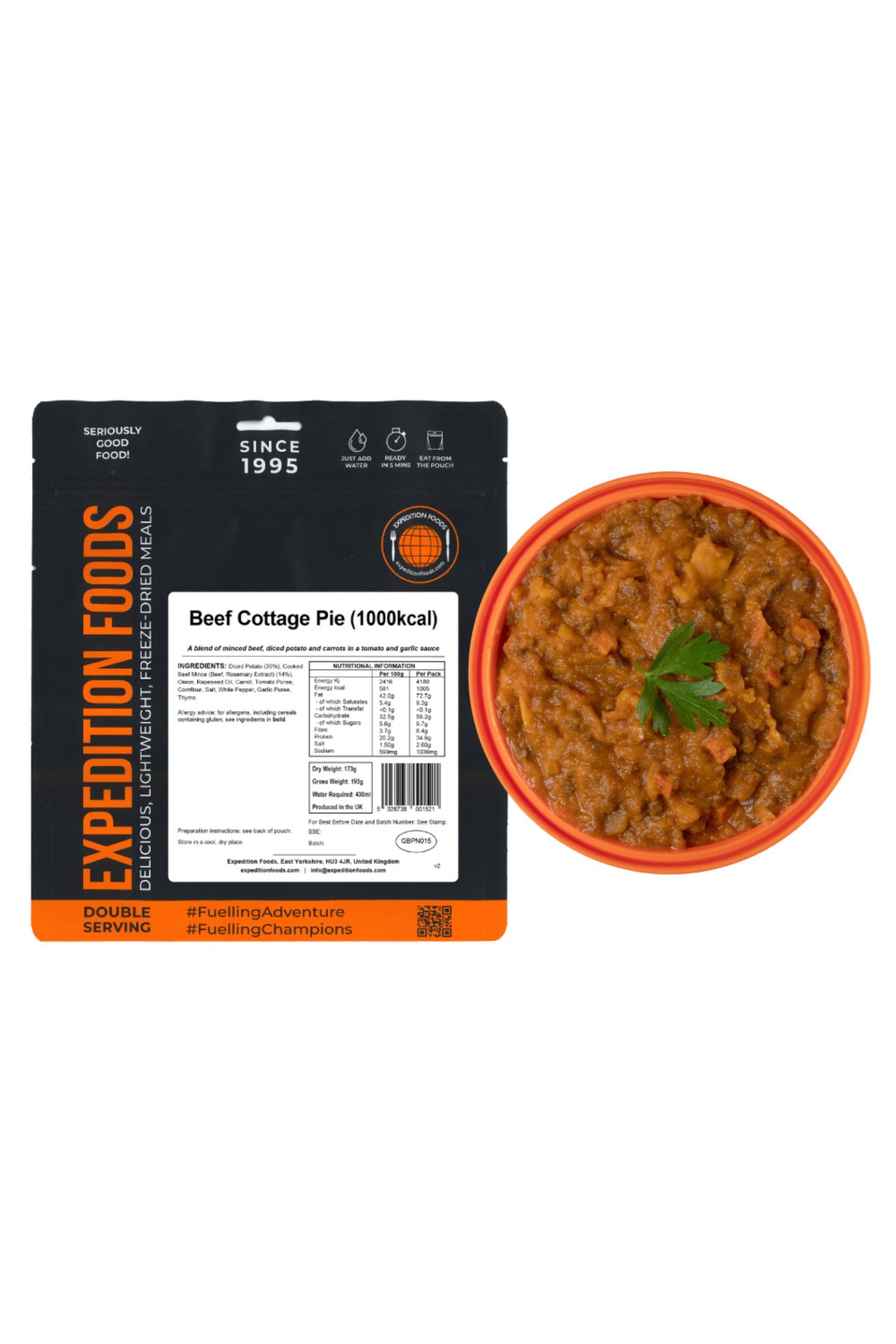 Beef Cottage Pie Camping Food (1000kcal) -