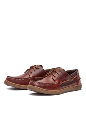 Buton G2 Mens Premium Leather Deck Shoes Red Brown