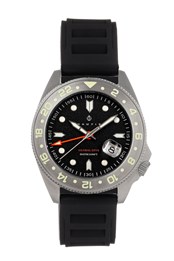 Global Dive Rubber-Strap Deep Diving Date Watch Black
