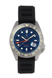 Global Dive Rubber-Strap Deep Diving Date Watch Navy